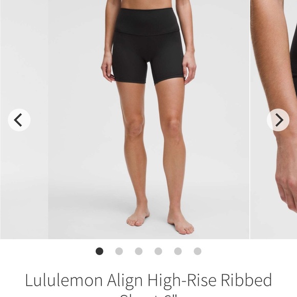 NWOT LULULEMON ALIGH HIGH RISE RIBBED BIKER SHORTS - Picture 2 of 5